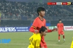 第39分钟，李铭杰后点头球破门，U16国足3-0领先文莱